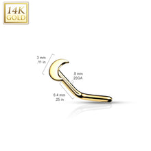 Load image into Gallery viewer, 14k Gold Nose L-Bend Crescent Moon (20g)
