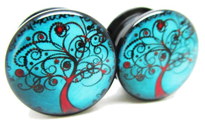 Blue & Red Tree of Life Ear Plugs