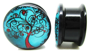 Blue & Red Tree of Life Ear Plugs