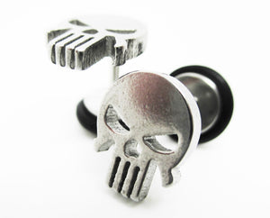 Punisher Skull Stainless Steel Earrings