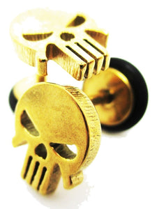 Punisher Skull Stainless Steel Earrings