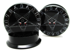 Black Baphomet Ear Plugs