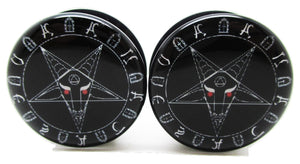 Black Baphomet Ear Plugs