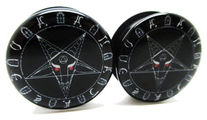 Black Baphomet Ear Plugs