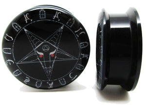 Black Baphomet Ear Plugs