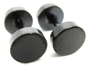 Black Stainless Steel Cheater Earrings