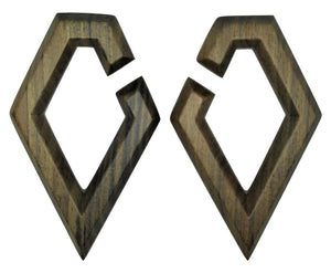 Diamond Shaped Wood Hanging Gauges