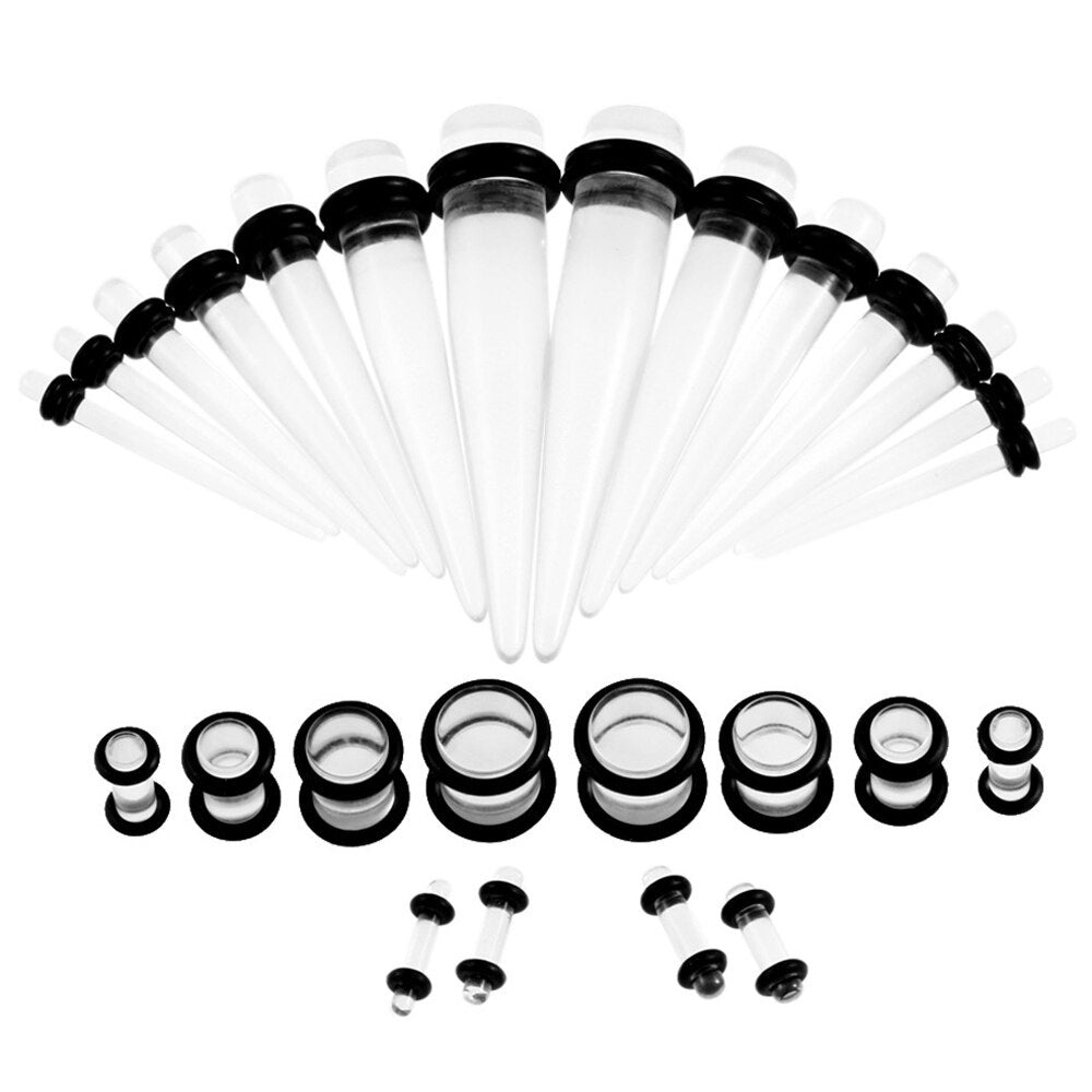 Clear 36 Piece Stretching Kit - Tapers & Plugs
