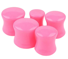 Load image into Gallery viewer, Pink Acrylic Double Flared Ear Plugs
