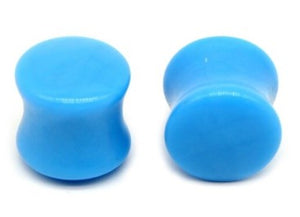 Blue Acrylic Double Flared Ear Plugs