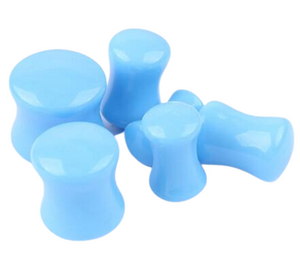 Blue Acrylic Double Flared Ear Plugs