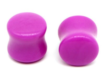 Purple Acrylic Double Flared Ear Plugs