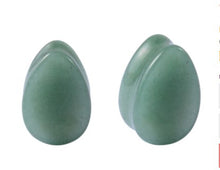 Load image into Gallery viewer, Oval Green Jade Stone Ear Plugs
