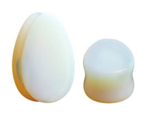 Load image into Gallery viewer, Oval Pearlescent Stone Ear Plugs
