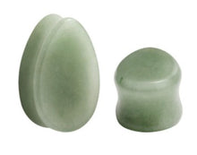 Load image into Gallery viewer, Oval Green Jade Stone Ear Plugs
