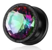 Load image into Gallery viewer, Multi Color Gem w/ Glitter Edge Ear Plugs
