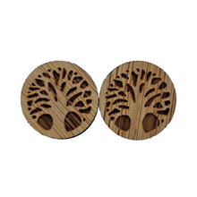 Load image into Gallery viewer, Tree of Life Wood Emblem Earrings
