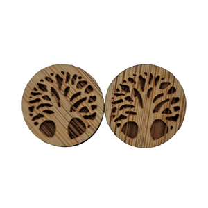 Tree of Life Wood Emblem Earrings